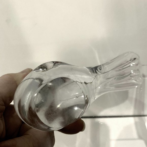 Unbranded Clear Art Glass Bird Paperweight Figurine 5" Long Tabletop Decor - Picture 7 of 8